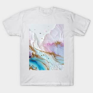 Pastel Alcohol Ink Watercolor Abstract Background T-Shirt